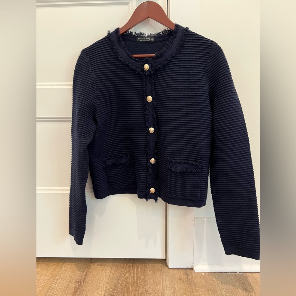 Elegant Navy Blazer with Gold Buttons